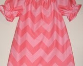 pink Chevron stripe  peasant tunic top short sleeves   (available in sizes 5 or 6)