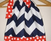 SIZE xxsmall ready to ship ON Sale now 13.99  normally 15.99 Navy chevron  pillowcase dress (available in xxsmal 3 to 9 month,