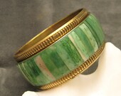 Wide Green Bangle Bracelet B5430