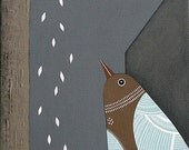 bird house 2 // original contemporary bird painting on canvas // by natasha newton