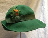 30's green felt hat