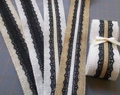 DESIGN YOUR OWN Burlap and Black Lace Ribbon