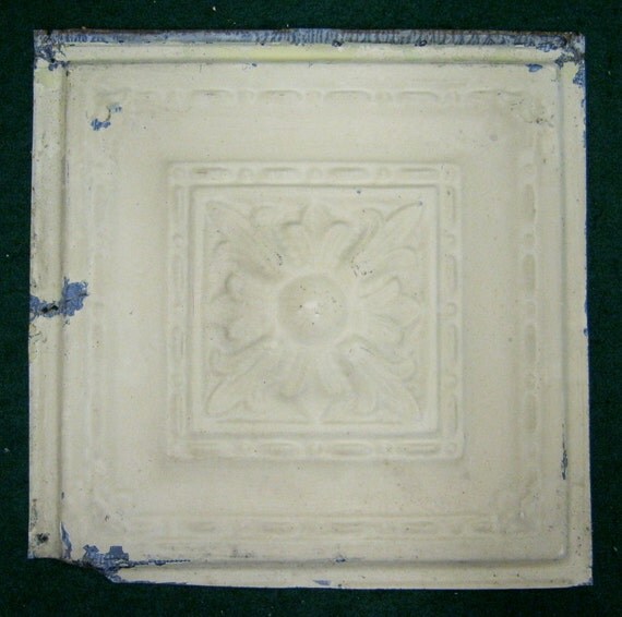 Antique Tin Ceiling Tile 12x12 Metal SAND Flower by RecycledRelics