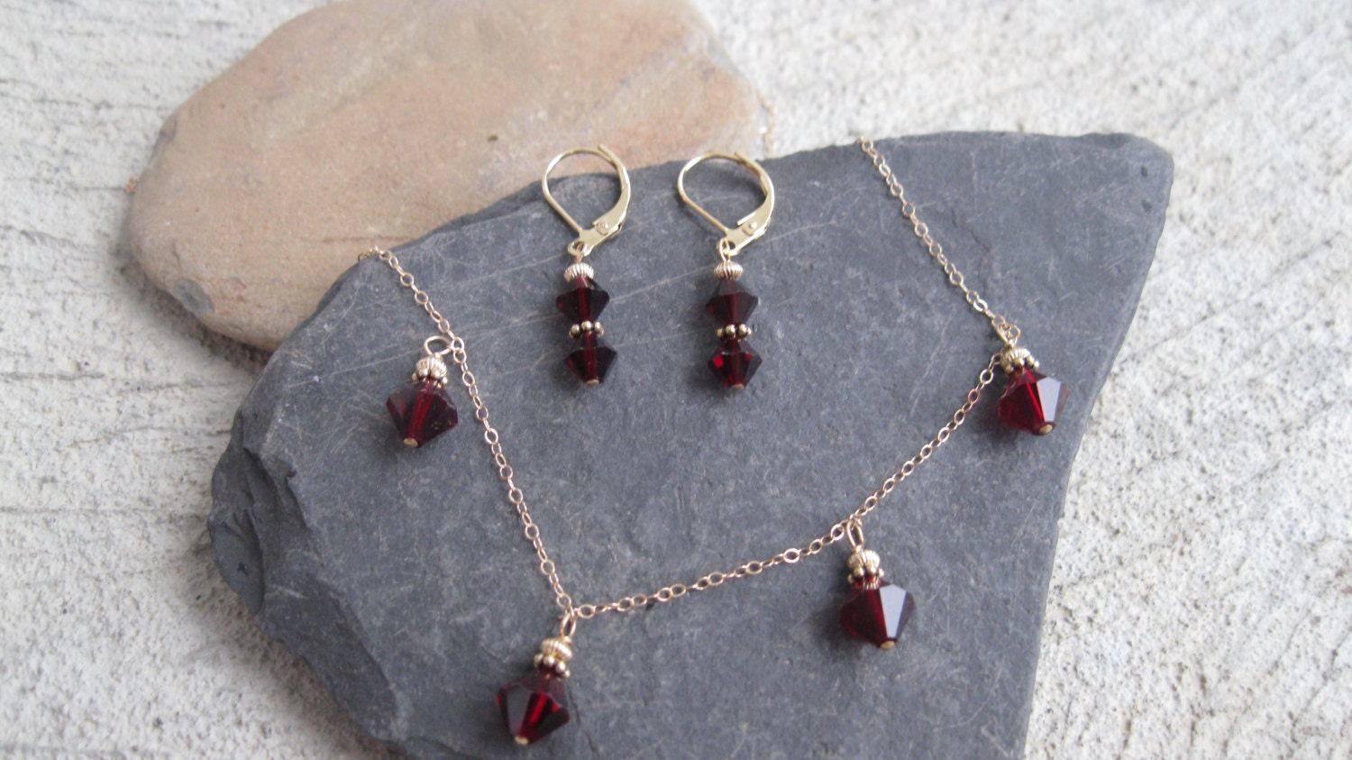 Birthstone Legacy Crystal Gold Necklace Set- 30th, 40th, 50th, 60th, 70th, 80th, 90th