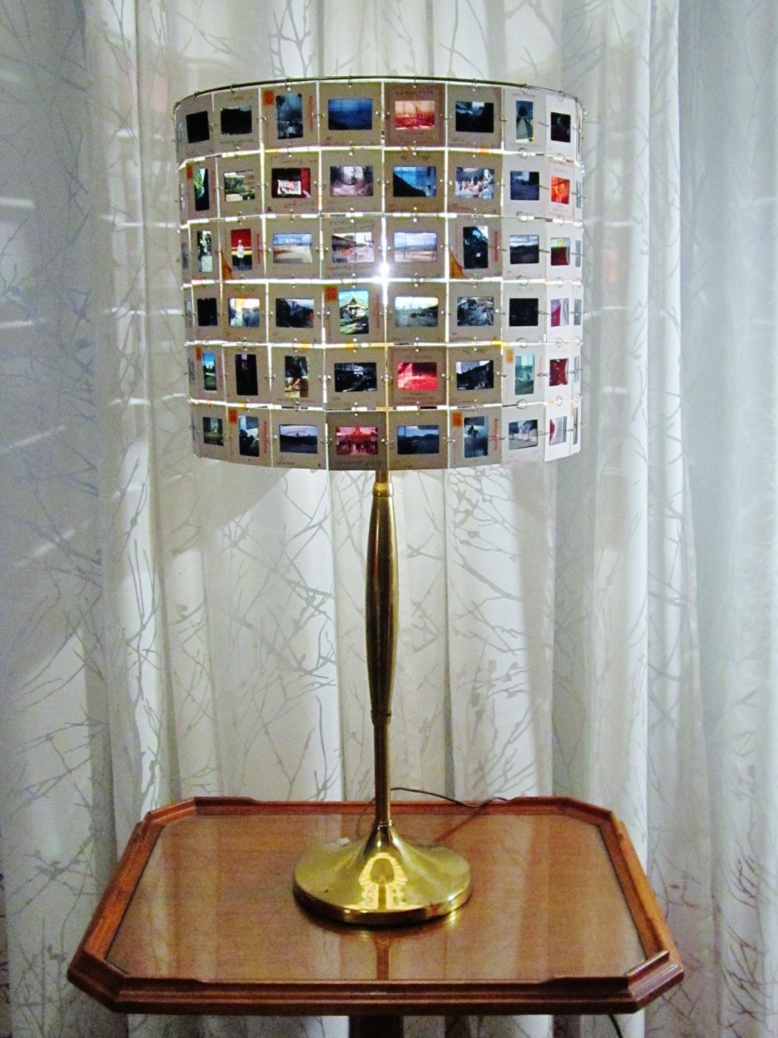 photo slide lamp shade, slides of Asia