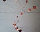 Copper Mobile Art - 14 leaf Handmade Aspen Leaf Mobile