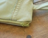 minty fresh repurposed leather clutch