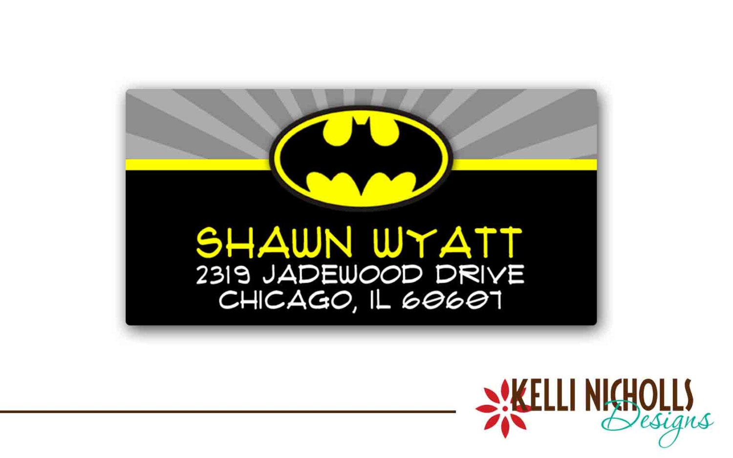 Batman Rectangle Return Address Labels