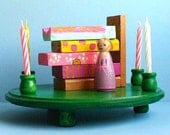 Wooden Cake Topper - Princess and The Pea / Waldorf Birthday Party - Baby Shower