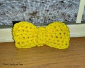 Yellow Crochet Bowtie