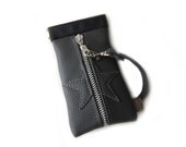 cellphone case grey leather flex frame star sleeve