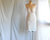 Vintage Slip White Slip Full Slip Bombshell Lingerie Slip Dress Undergarment Pin Up Fashion
