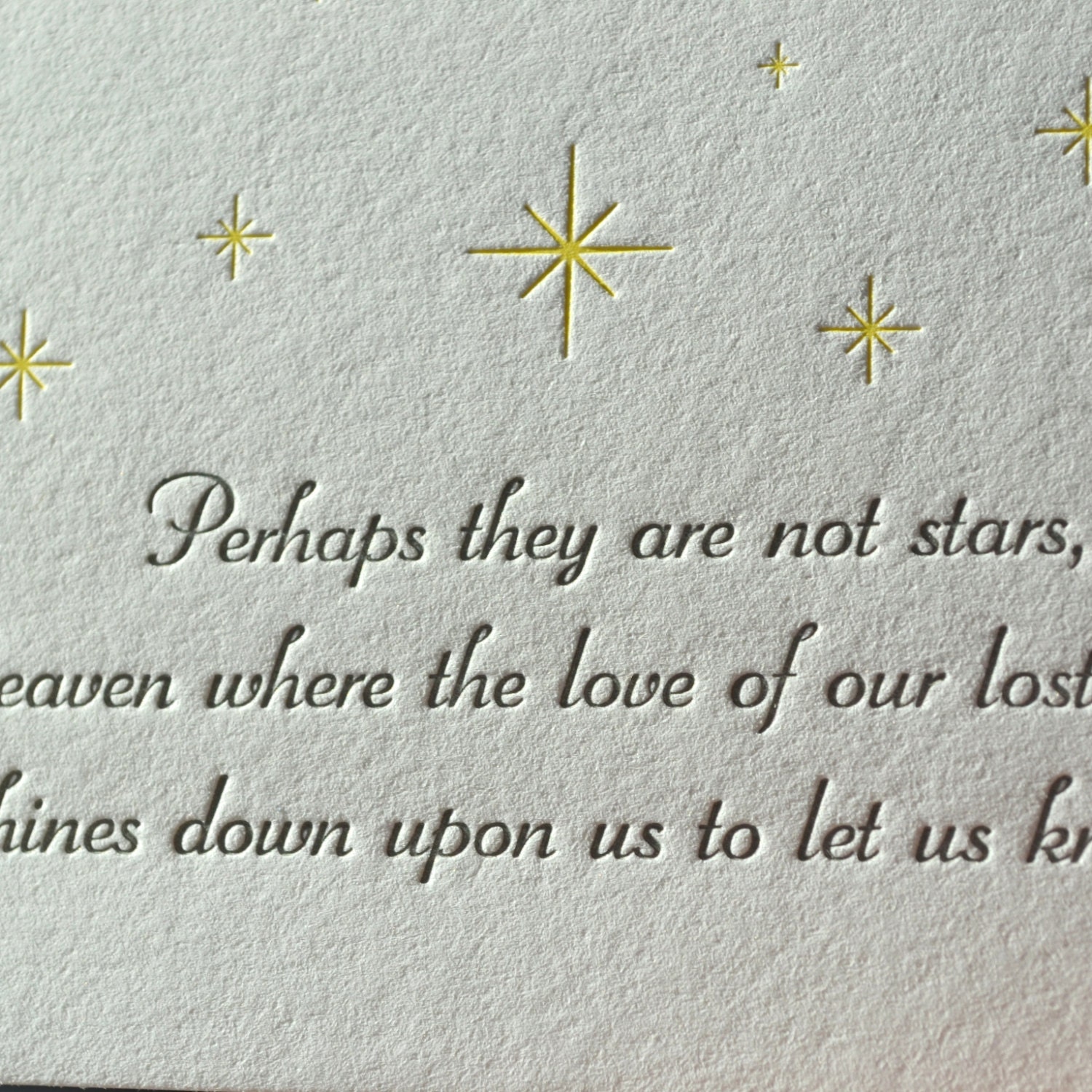 Letterpress sympathy card with Eskimo proverb - yellow and gray