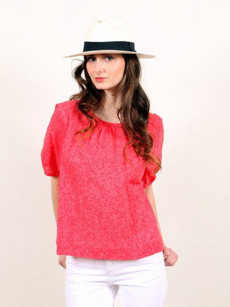 bijou blouse - watermelon (x-small, small or medium)