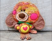 OOAK Needle Felted Rainbow Love Puppy