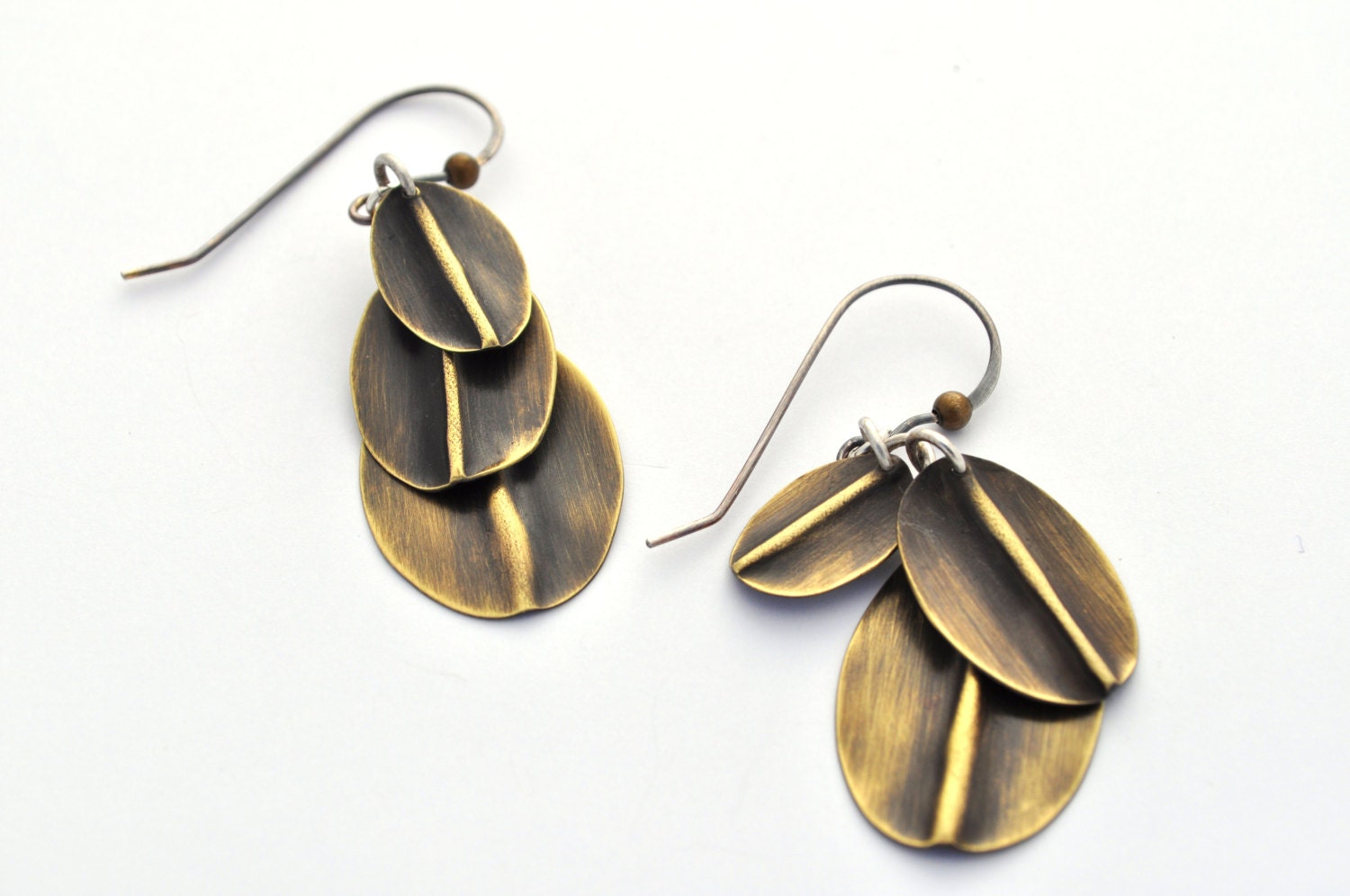 Fold Formed Earrings, Brass Dangles