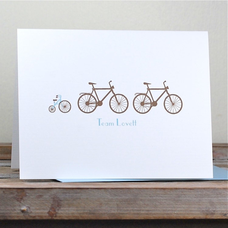 Baby Thank You Cards . Baby Shower Thank You Cards . Baby Shower Thank You Notes . Baby Thank You Notes - Bike Team