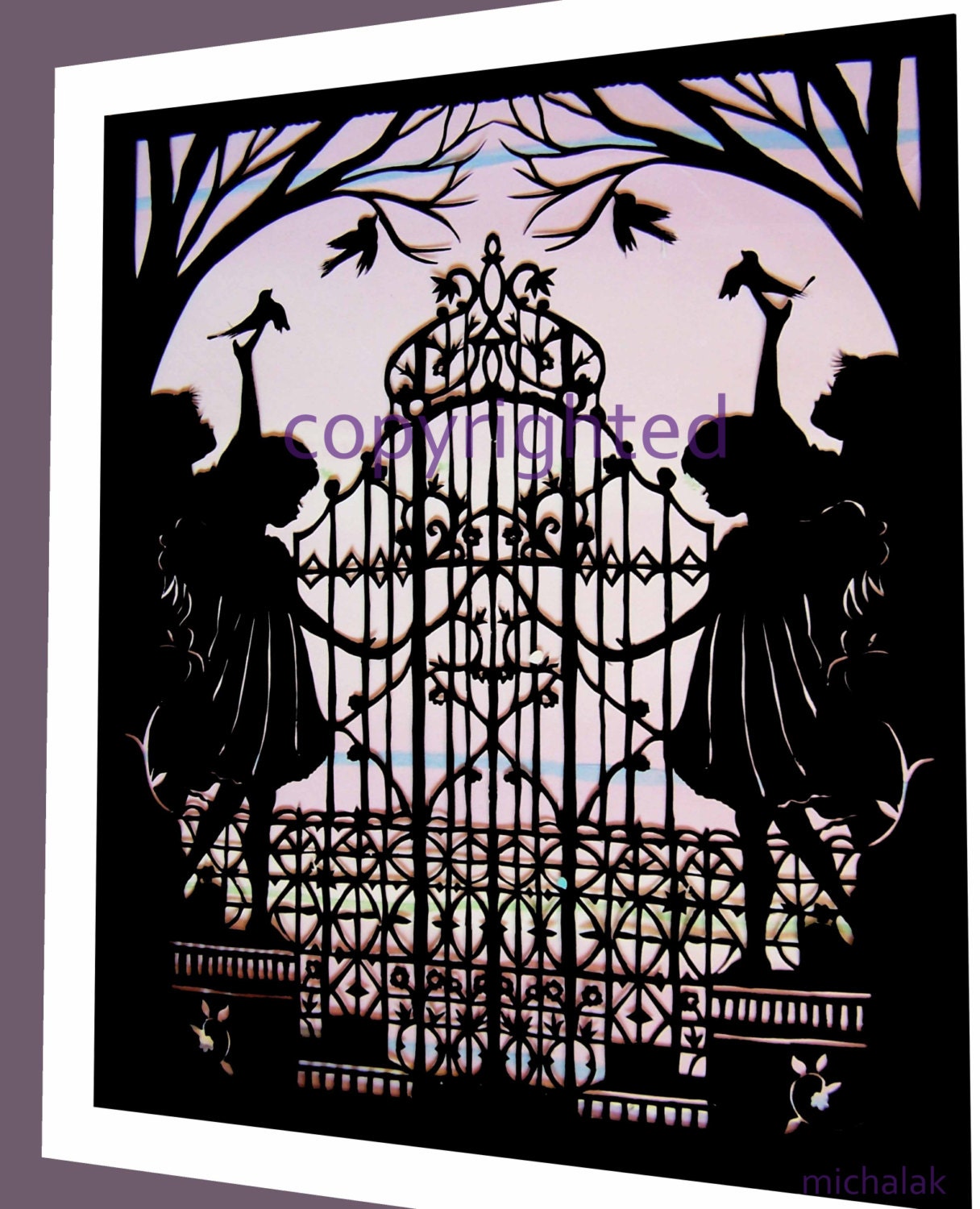 Angels with Birds Papercut