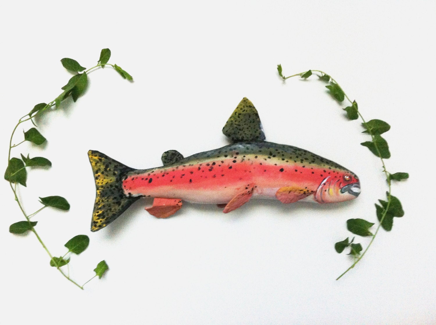 Hand painted Rainbow Trout Stuffed Animal