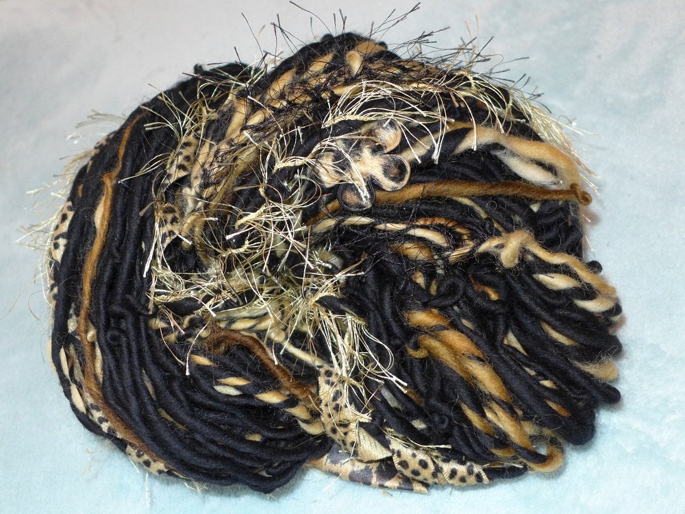 Handspun Art Yarn / Leopard  by Fiber Artist GERRY
