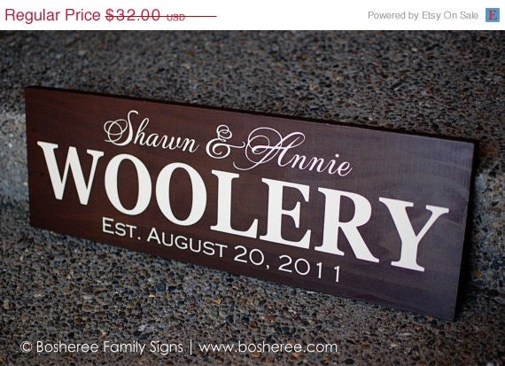 ON SALE Personalized Family Name Wood Sign / Painted Custom Family Sign - Perfect Gift Idea - ETS-103