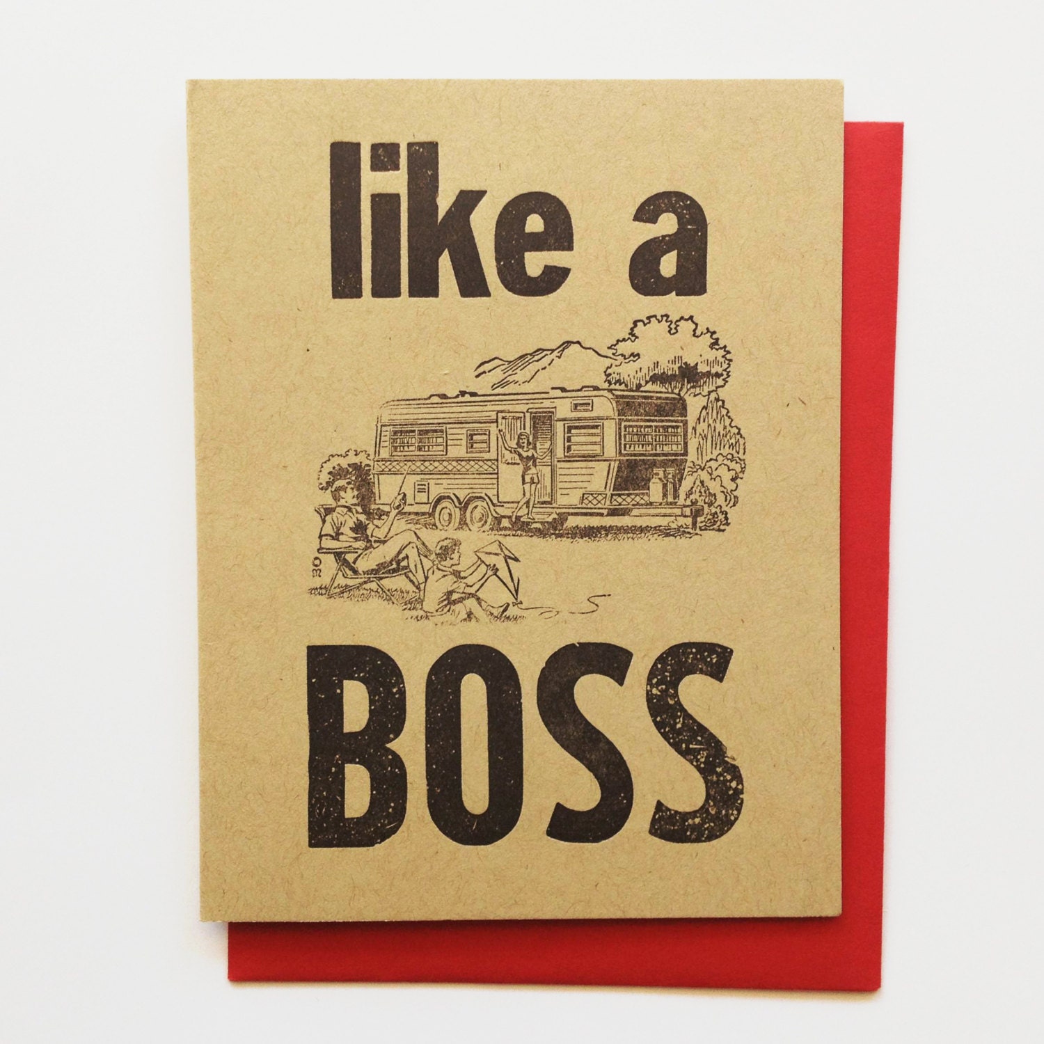 Like a Boss Letterpress Card