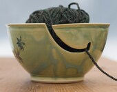 Celery and Blue Colored Yarn Bowl by Bunny Safari