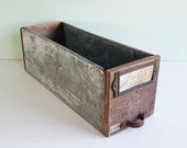 Primitive Steampunk Wood and Galvanized Metal Drawer with a Rusty Little Handle