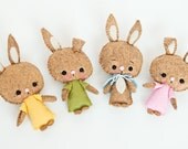 Dottie Doo Littles Classic fairy tale play set, 4 inch dolls, felt, art, dollhouse, miniature,  toy, Peter Rabbit, bunny, interactive play