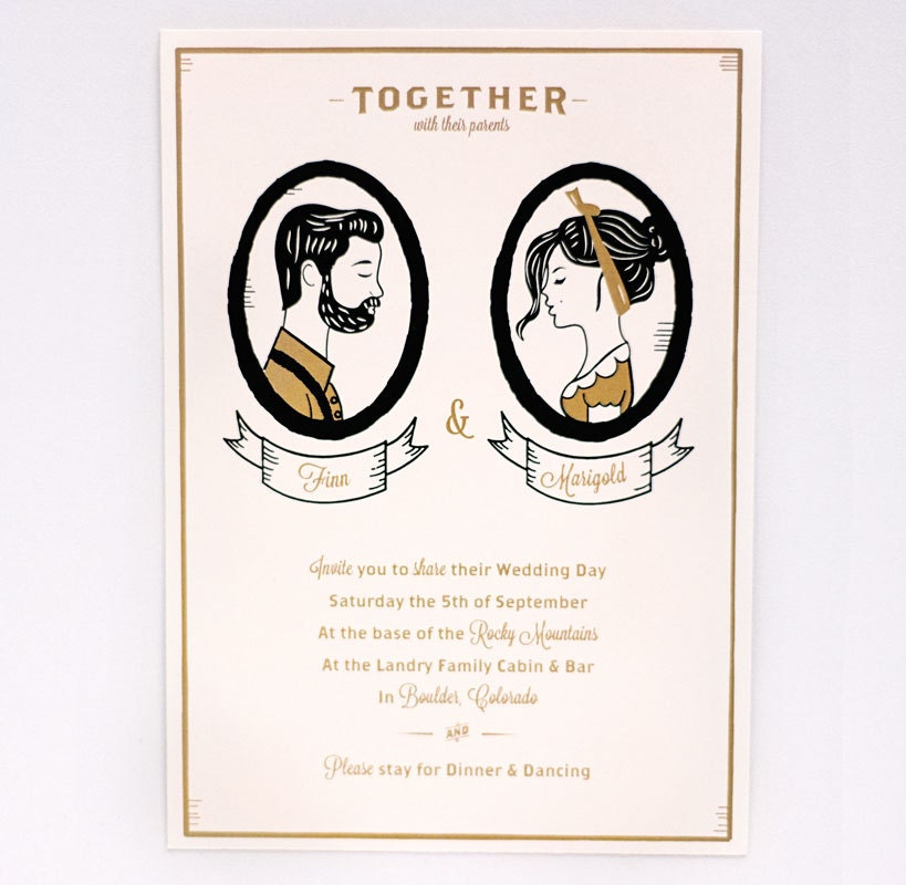 Wedding Invitation - Custom Silhouettes
