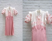 1930s Pink Organza and silk Dress Size XSm Sm Great Gatsby