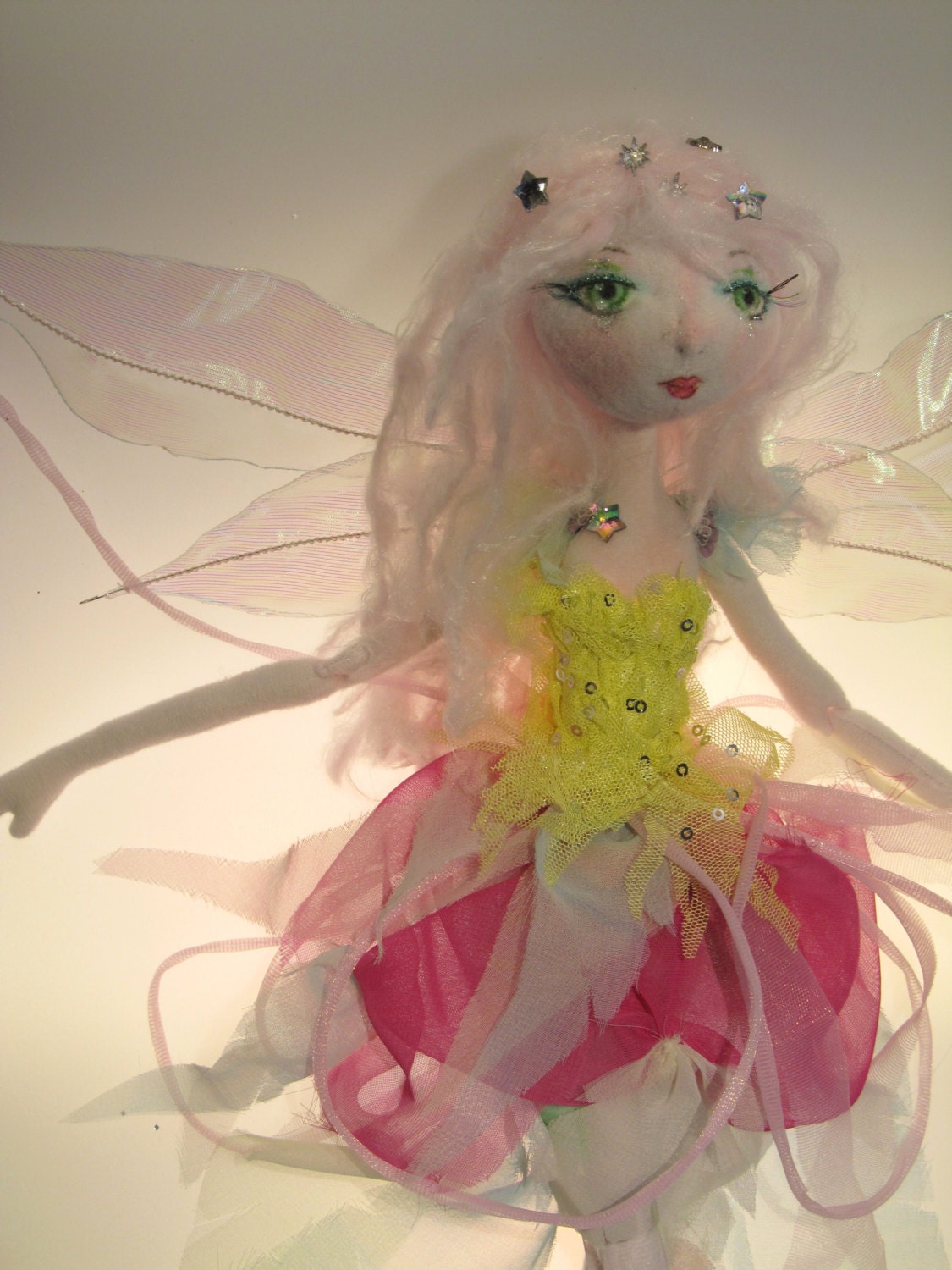 The Original KAERIE FAERIE Doll, soft sculpture jointed Fairy rag doll ooak