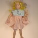 BABY PORCELAIN, 5 inch tiny Antique reproduction doll and bunny