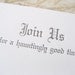 Gothic Invitations, letterpress printed, Set of 8