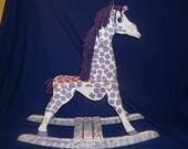 Handmade PURPLE Rocking Giraffe