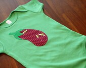 Farmers Market Vegetables Eggplant Green Onesie - READY TO SHIP