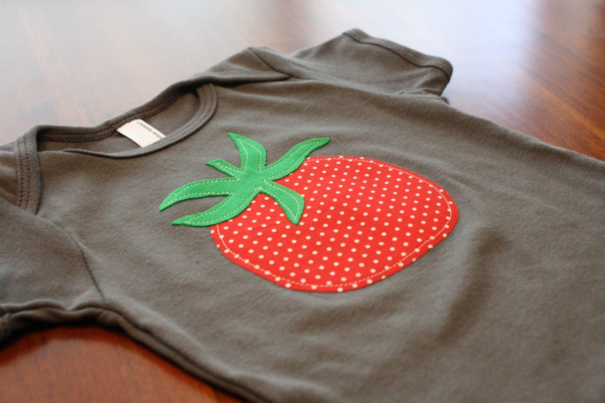 Farmers Market Vegetables Tomato Asphalt Grey Onesie - READY TO SHIP