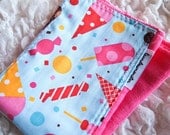 Baby burp cloth - hot pink ice cream hand dyed burp cloth