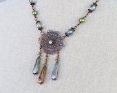 Filigree Chandelier tear drop necklace