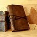 Leather Journal or Notebook, Brown Antiqued Leather, Antiqued Pages - The Traveler