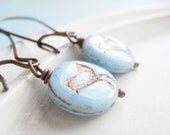 Bird Earrings - Tweet Earrings - Pale Blue