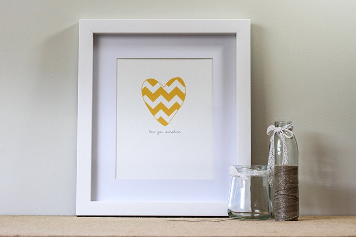 Love You Sunshine - A4 Print - Nursery Artwork - Wedding Gift