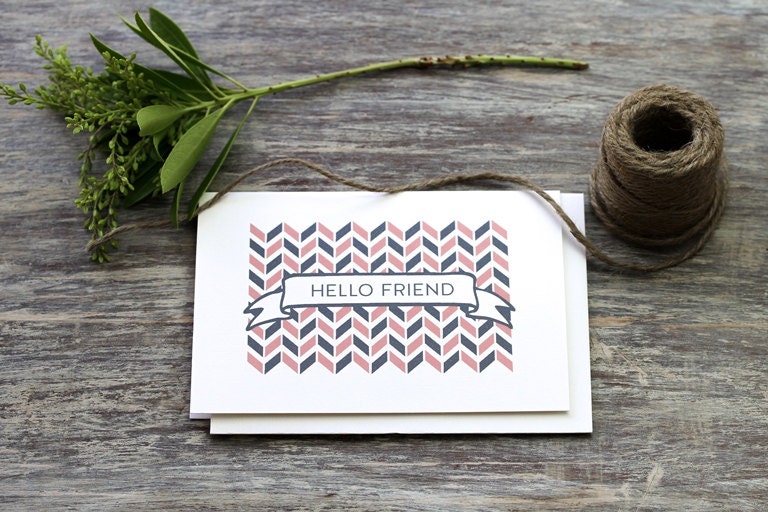 Hello Friend gift card - Any occasion greeting card