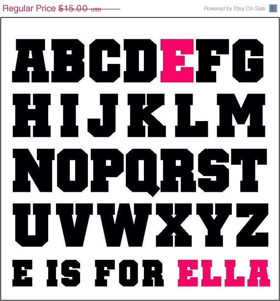 ON SALE Custom Alphabet and Personalized Name Baby Onesie or Big Kid T-shirt