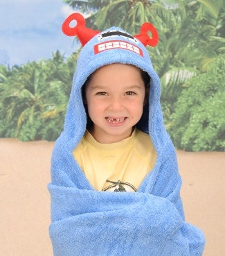 Personalized Yikes Twins Robot Hooded towel