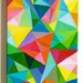 Abstract Painting / Colored Triangles / acrylic painting/ blue red yellow green pink orange Colors/Home Decor/ Mosaic