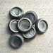BiG vintage buttons Silver Gray satin scoops 1 1/16" x7