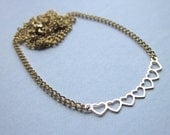 Gold plated tiny hearts necklace - FREE U.S. SHIPPING