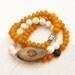 Baltic Amber Unisex Bead Bracelet / Bali Sterling Silver / Mustard Yellow Golden Honey Orange / Bohemian Tribal Stacking Bracelet