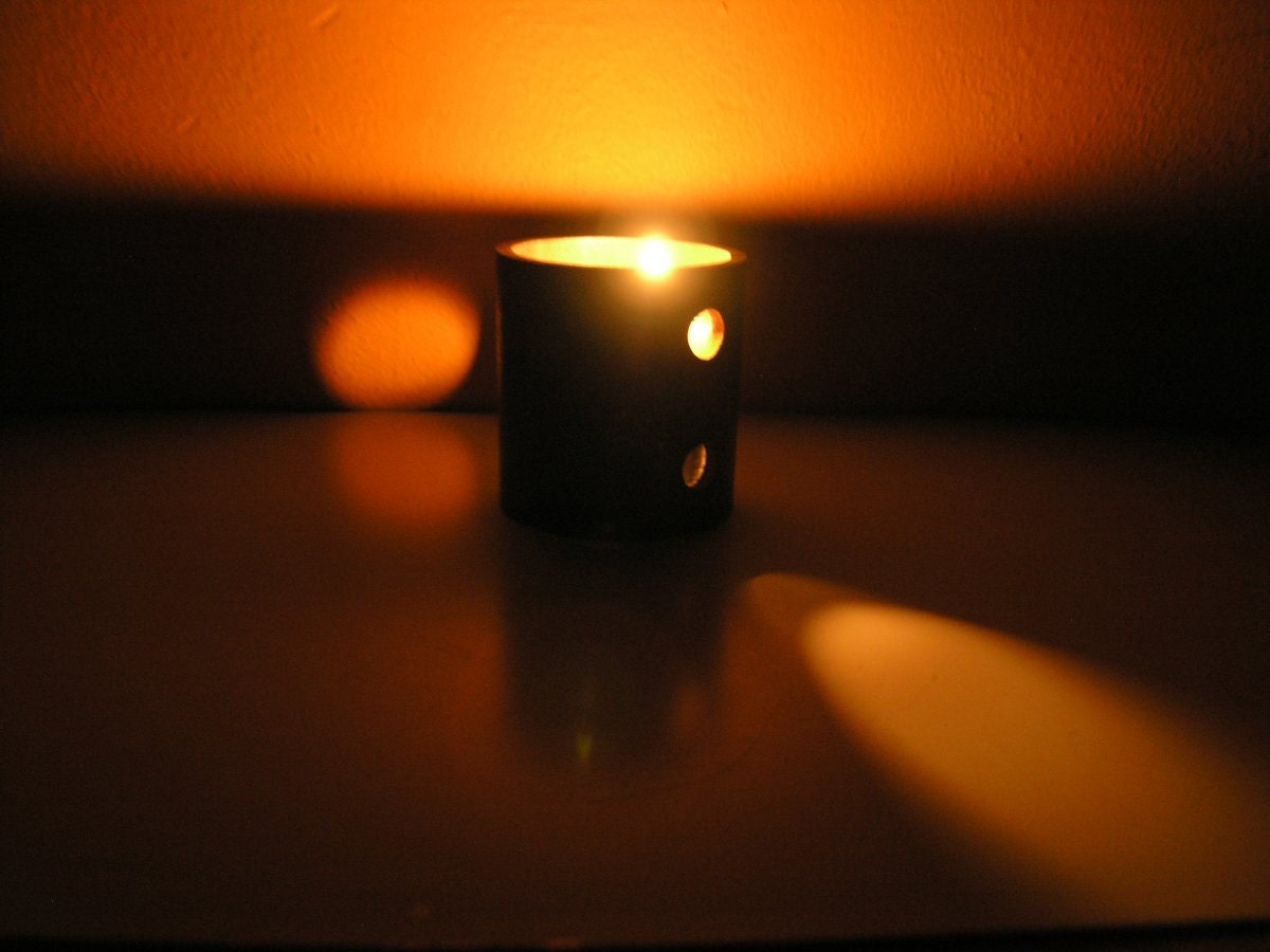 Industrial Candle Holder, Rustic Decor, unisex gift idea, chrome votive holder